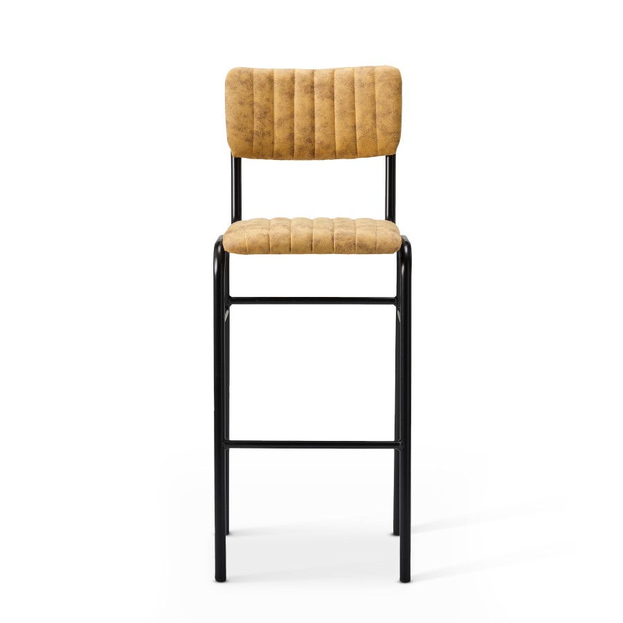 Bourbon Vintage Style Faux Suede Bar Stool